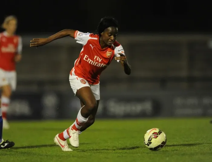Framed Print : Arsenal's Chioma Ubogagu in Action during WSL Match vs. Bristol Academy