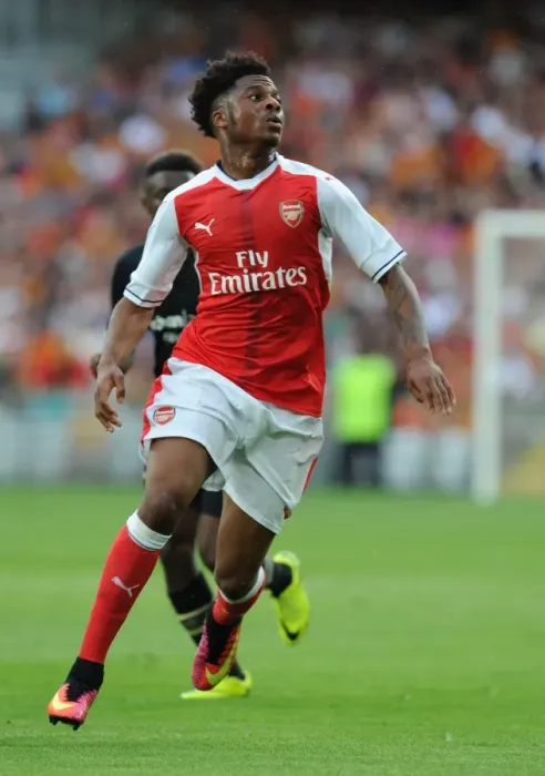 Framed Print : Arsenal's Chuba Akpom in Action at RC Lens Pre-Season Friendly (2016-17) Framed Print : Arsenal's Chuba Akpom in Action at RC Lens Pre-Season Friendly (2016-17)