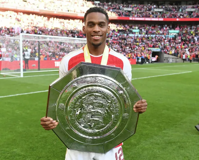 Framed Print : Arsenal's Community Shield Triumph: Jurrien Timber's Thrilling Victory Moment (2023-24) Framed Print : Arsenal's Community Shield Triumph: Jurrien Timber's Thrilling Victory Moment (2023-24)