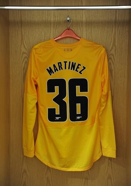Arsenal's Damien Martinez in the Changing Room before Arsenal v Coventry City - Capital One Cup 2012-13