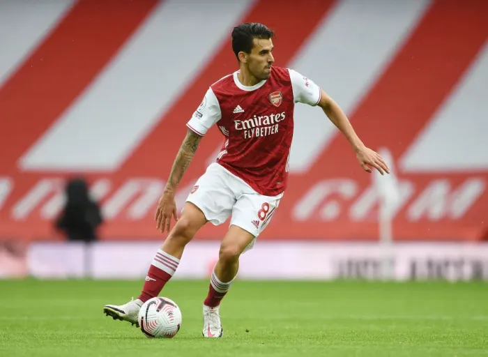 Framed Print : Arsenal's Dani Ceballos in Action: 2020-21 Premier League Match Against Sheffield United at Emirates Stadium (Behind Closed Doors)