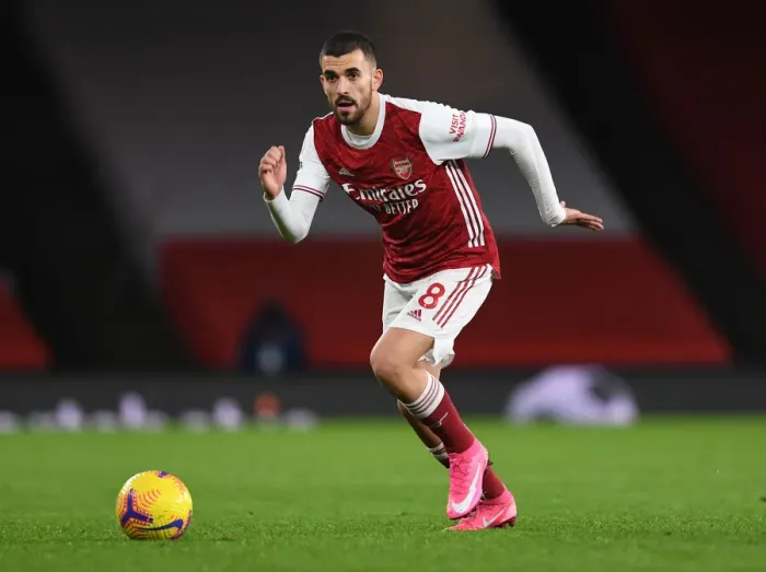Framed Print : Arsenal's Dani Ceballos in Action against Burnley in the Premier League (2020-21)