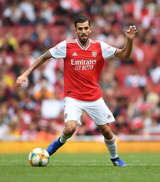 Arsenal's Dani Ceballos in Action against Olympique Lyonnais at Emirates Cup 2019