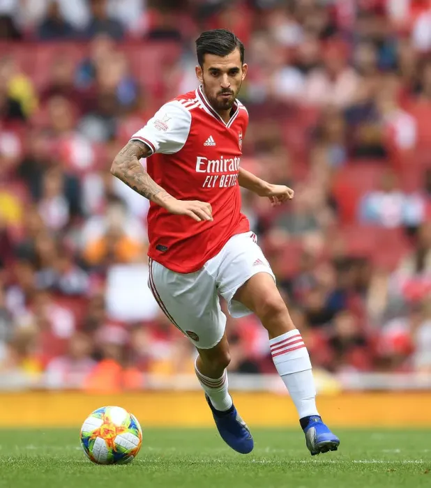 Framed Print : Arsenal's Dani Ceballos in Action Against Olympique Lyonnais at Emirates Cup 2019