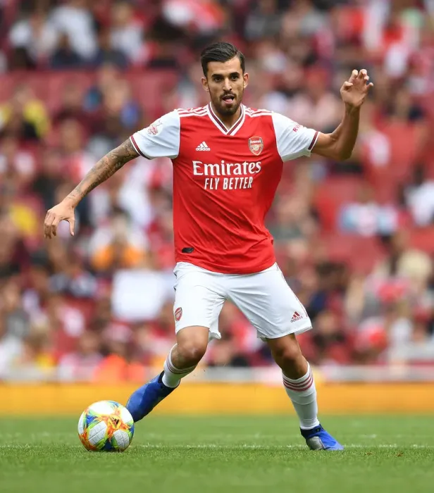 Framed Print : Arsenal's Dani Ceballos in Action against Olympique Lyonnais at Emirates Cup 2019