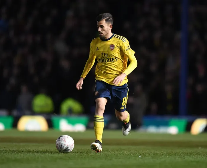 Framed Print : Arsenal's Dani Ceballos in FA Cup Fifth Round Action Against Portsmouth