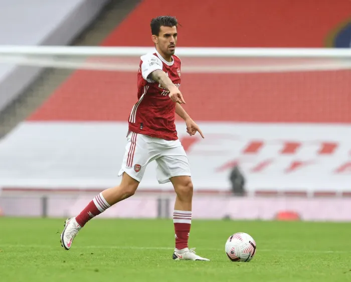 Framed Print : Arsenal's Dani Ceballos Plays On at Empty Emirates Against Sheffield United, Premier League 2020-21