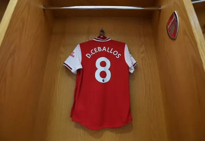 Framed Print : Arsenal's Dani Ceballos Readies Up: Arsenal vs Aston Villa (2019-20)