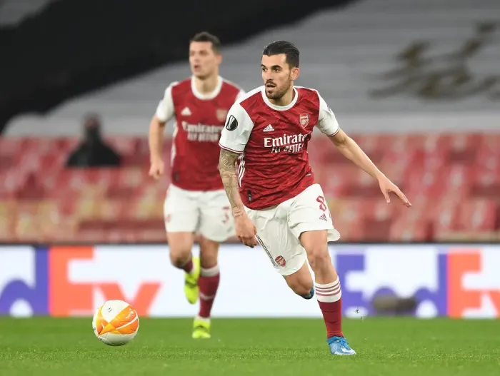 Framed Print : Arsenal's Dani Ceballos in UEFA Europa League: Arsenal vs. Olympiacos (Behind Closed Doors)