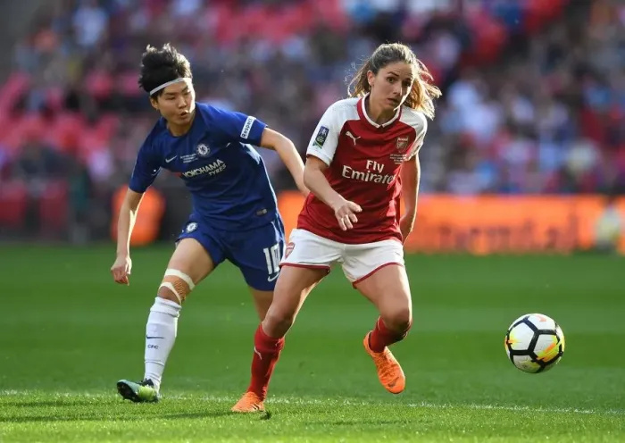 Framed Print : Arsenal's Danielle van de Donk vs. Chelsea's Ji So-yun: FA Cup Final Showdown