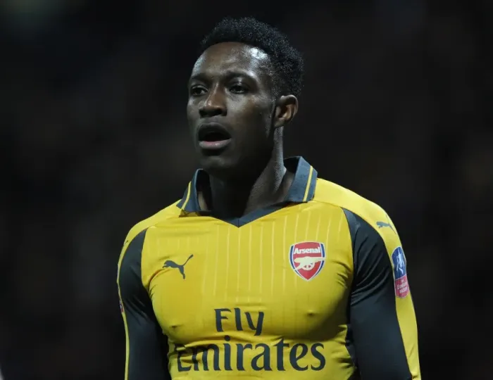 Framed Print : Arsenal's Danny Welbeck in Action during FA Cup Third Round Match against Preston North End