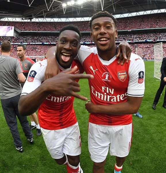 Arsenal's Danny Welbeck and Alex Iwobi Celebrate FA Cup Victory over Chelsea