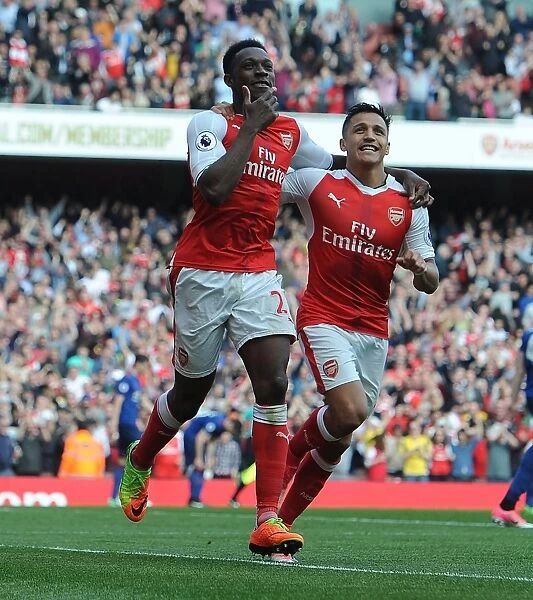 Arsenal's Danny Welbeck and Alexis Sanchez Celebrate Goals Against Manchester United (2016-17)