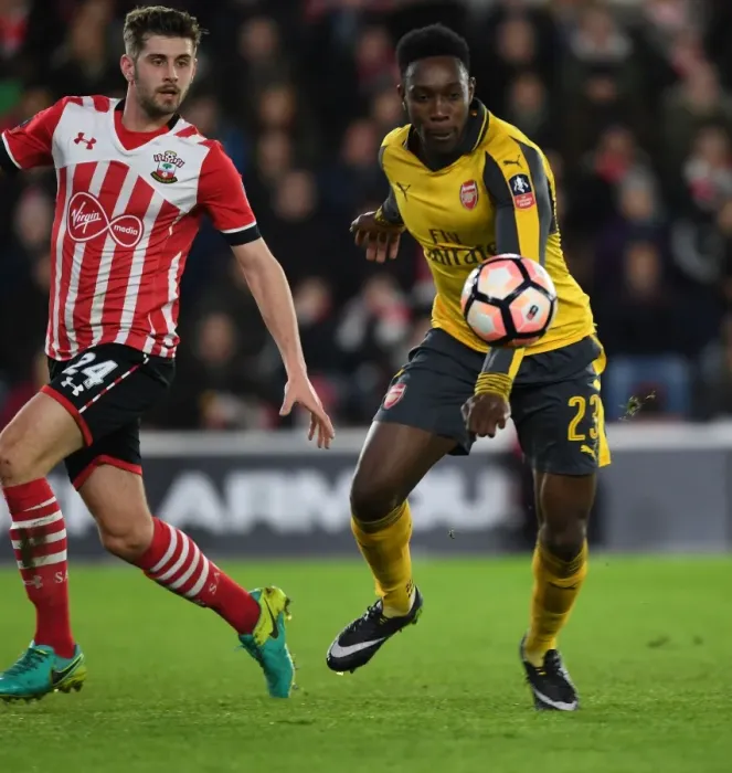 Framed Print : Arsenal's Danny Welbeck Scores Second Goal in FA Cup Fourth Round Clash Against Southampton