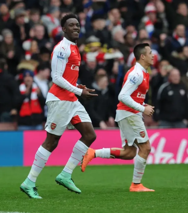Framed Print : Arsenal's Danny Welbeck Scores Second Goal Against Leicester City (2015-16) Framed Print : Arsenal's Danny Welbeck Scores Second Goal Against Leicester City (2015-16)