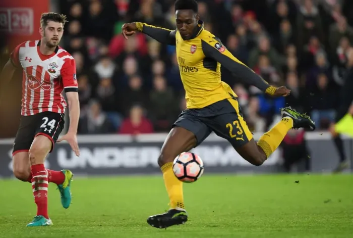 Framed Print : Arsenal's Danny Welbeck Scores Second Goal Against Southampton in FA Cup Fourth Round Framed Print : Arsenal's Danny Welbeck Scores Second Goal Against Southampton in FA Cup Fourth Round