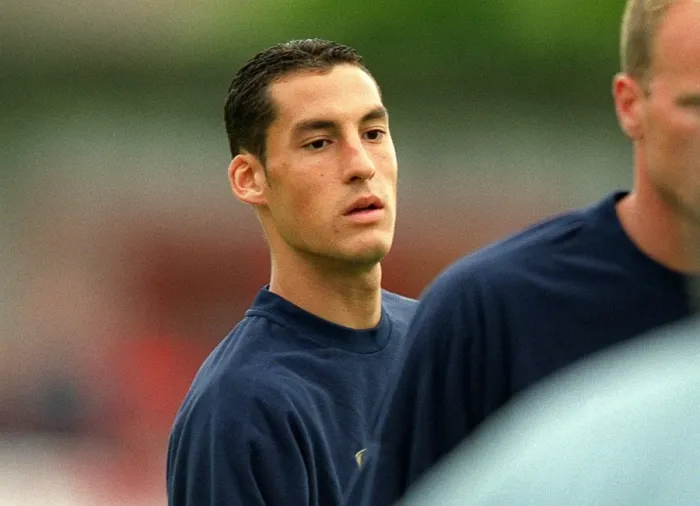 Framed Print : Arsenal's David Grondin Scores in Pre-Season Friendly Against Borehamwood FC, 2001 Framed Print : Arsenal's David Grondin Scores in Pre-Season Friendly Against Borehamwood FC, 2001