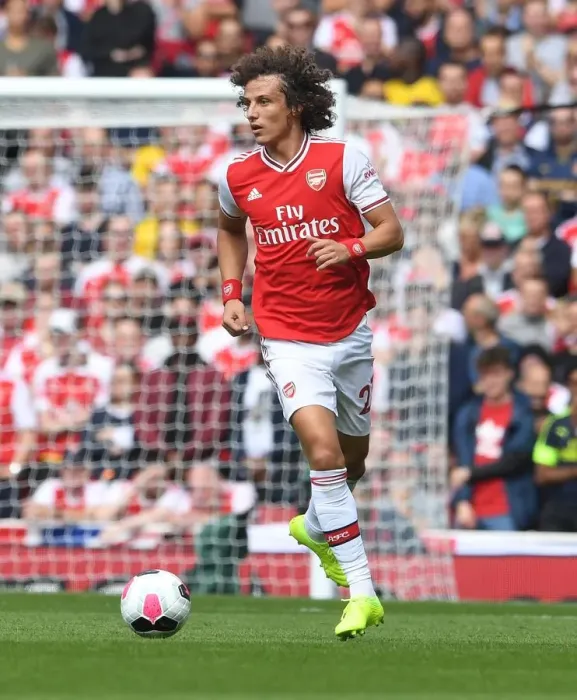 Framed Print : Arsenal's David Luiz in Action: Arsenal vs. Burnley (2019-20 Premier League)