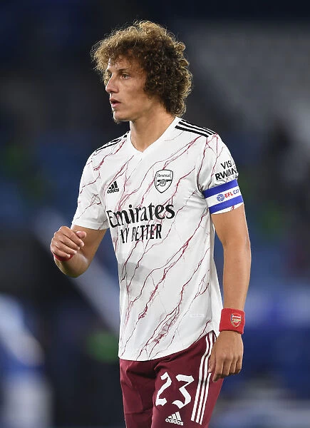Arsenal's David Luiz in Action: Carabao Cup Battle against Leicester City