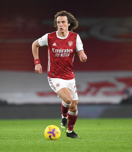 Arsenal's David Luiz in Action against Crystal Palace in Empty Emirates Stadium - Premier League 2021