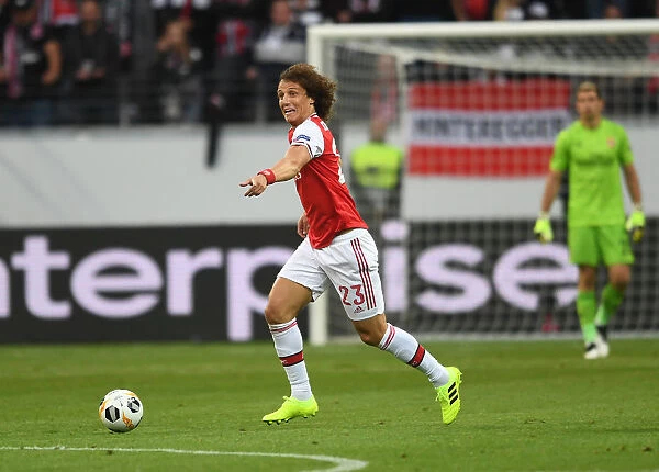 Arsenal's David Luiz in Action against Eintracht Frankfurt in UEFA Europa League Group F