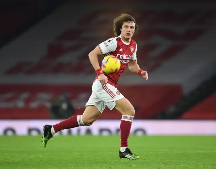 Framed Print : Arsenal's David Luiz in Action at Empty Emirates: Arsenal vs. Crystal Palace (2020-21)