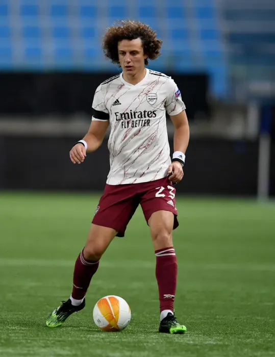 Framed Print : Arsenal's David Luiz in Action against Molde FK in UEFA Europa League Framed Print : Arsenal's David Luiz in Action against Molde FK in UEFA Europa League