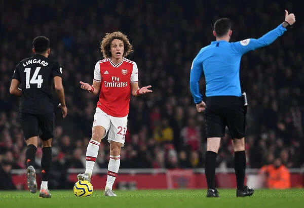 Arsenal's David Luiz in Action: Premier League Clash Against Manchester United (2019-20)