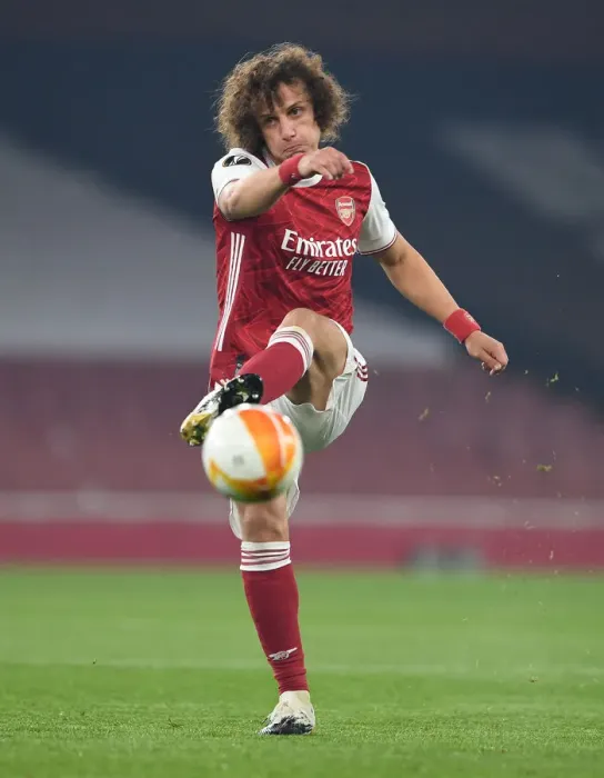 Framed Print : Arsenal's David Luiz in Action during UEFA Europa League Match against Molde FK Framed Print : Arsenal's David Luiz in Action during UEFA Europa League Match against Molde FK