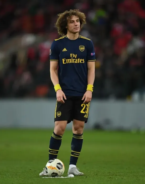 Framed Print : Arsenal's David Luiz in Action during UEFA Europa League Match against Standard Liege Framed Print : Arsenal's David Luiz in Action during UEFA Europa League Match against Standard Liege