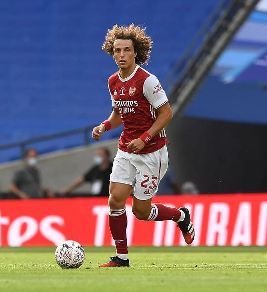 Arsenal's David Luiz at Empty FA Cup Final Against Chelsea, 2020