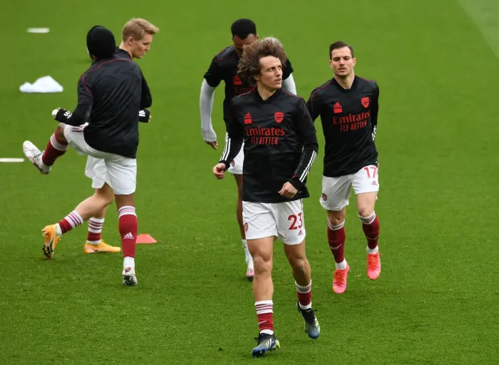 Framed Print : Arsenal's David Luiz Prepares for Battle: Arsenal vs. Tottenham Showdown at Emirates Stadium Framed Print : Arsenal's David Luiz Prepares for Battle: Arsenal vs. Tottenham Showdown at Emirates Stadium