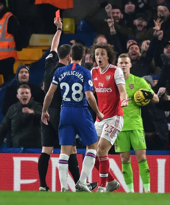 Framed Print : Arsenal's David Luiz Red-Carded in Chelsea Showdown: Premier League Clash, London 2020 Framed Print : Arsenal's David Luiz Red-Carded in Chelsea Showdown: Premier League Clash, London 2020
