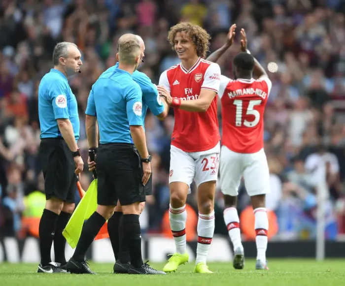 Framed Print : Arsenal's David Luiz Shakes Hands with Officials After Arsenal v Burnley Match Framed Print : Arsenal's David Luiz Shakes Hands with Officials After Arsenal v Burnley Match