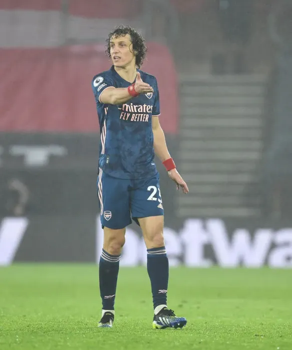Framed Print : Arsenal's David Luiz at Empty Southampton Stadium - Premier League 2021 Framed Print : Arsenal's David Luiz at Empty Southampton Stadium - Premier League 2021