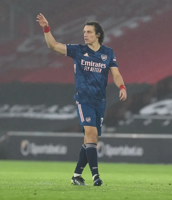 Framed Print : Arsenal's David Luiz at Empty Southampton Stadium - Premier League 2021