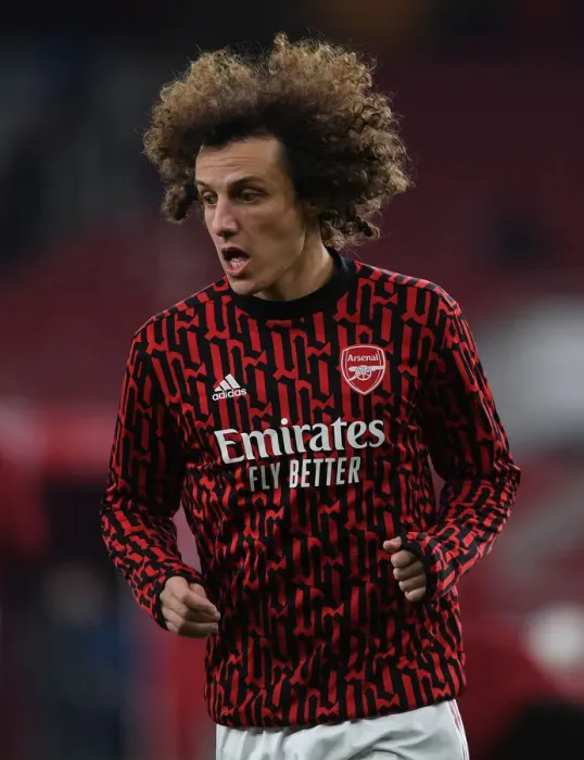 Framed Print : Arsenal's David Luiz Warming Up Ahead of Arsenal v Newcastle United FA Cup Clash