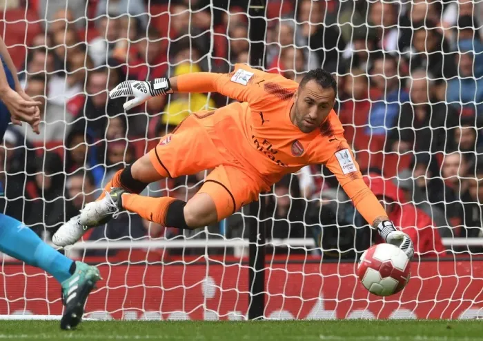 Framed Print : Arsenal's David Ospina in Action Against SL Benfica - Emirates Cup 2017-18