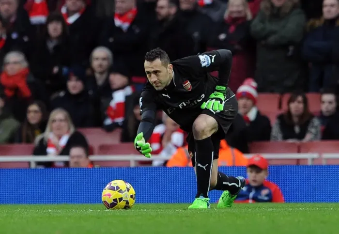 Framed Print : Arsenal's David Ospina in Action Against Stoke City (2015)