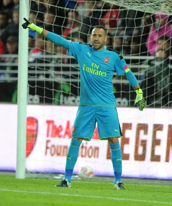 Framed Print : Arsenal's David Ospina in Action Against Viking FK (2016) Framed Print : Arsenal's David Ospina in Action Against Viking FK (2016)