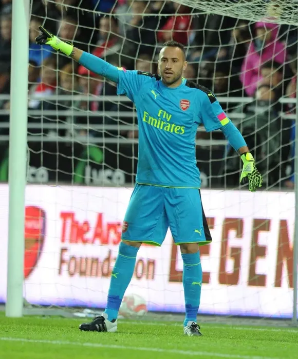Framed Print : Arsenal's David Ospina in Action Against Viking FK (2016) Framed Print : Arsenal's David Ospina in Action Against Viking FK (2016)