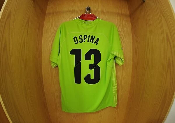 Arsenal's David Ospina in the Changing Room Before Arsenal v Hull City - FA Cup Third Round, 2015