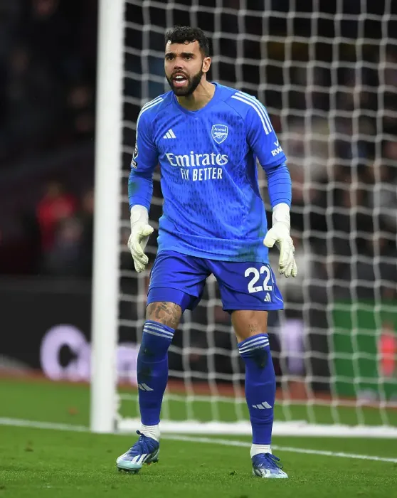 Framed Print : Arsenal's David Raya in Action: Aston Villa vs. Arsenal, 2023-24 Premier League