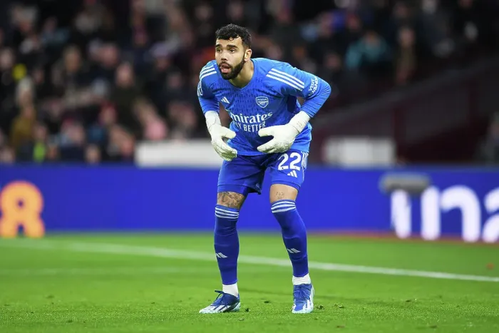 Framed Print : Arsenal's David Raya Focuses Intently During Aston Villa vs Arsenal Premier League Clash (2023-24) Framed Print : Arsenal's David Raya Focuses Intently During Aston Villa vs Arsenal Premier League Clash (2023-24)