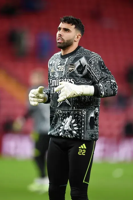 Framed Print : Arsenal's David Raya Prepares for Premier League Showdown at Anfield (Liverpool v Arsenal 2023-24)