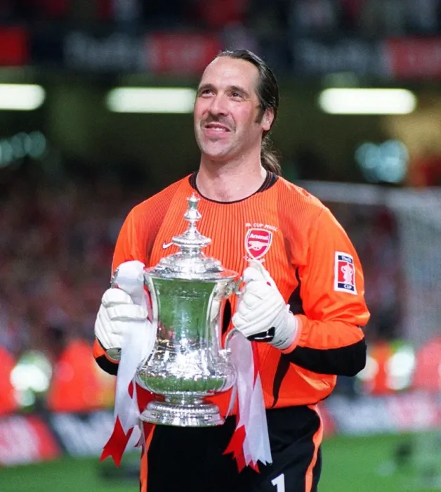 Framed Print : Arsenal's David Seaman Lifts FA Cup: Arsenal 1-0 Southampton, The FA Cup Final, Cardiff, Wales, 2003