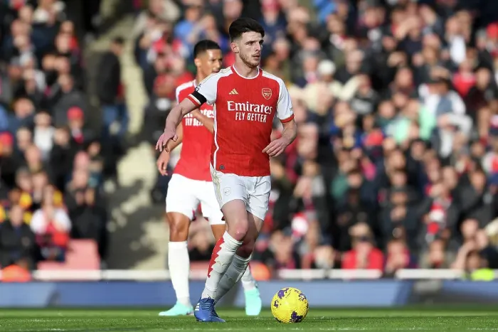 Framed Print : Arsenal's Declan Rice in Action: Arsenal FC vs Sheffield United, Premier League 2023-24