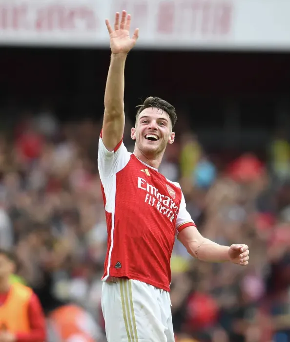 Framed Print : Arsenal's Declan Rice Celebrates with Fans after Victory over Nottingham Forest (2023-24) Framed Print : Arsenal's Declan Rice Celebrates with Fans after Victory over Nottingham Forest (2023-24)