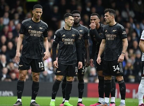 Arsenal's Defensive Line-Up: Saliba, Gabriel, Partey, Xhaka at Fulham (Premier League 2022-23)