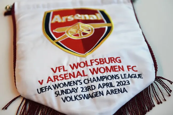 Framed Print : Arsenal's Determination: Semi-Final Showdown against VfL Wolfsburg in UEFA Women's Champions League Framed Print : Arsenal's Determination: Semi-Final Showdown against VfL Wolfsburg in UEFA Women's Champions League